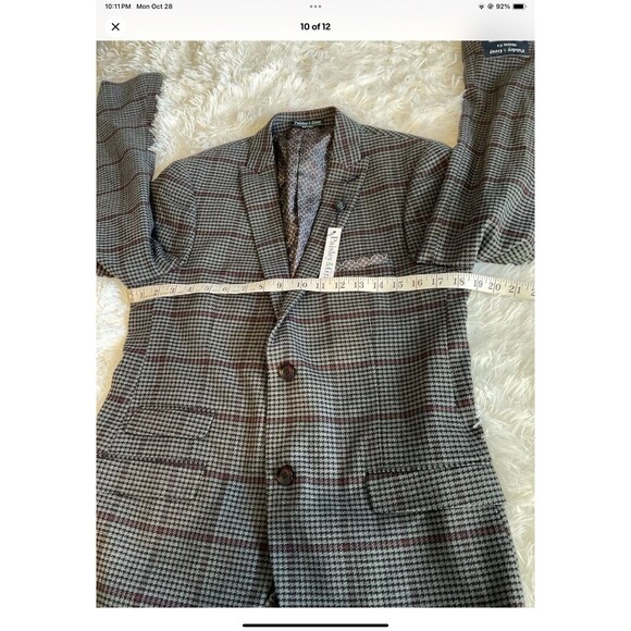 PAISLEY & GRAY Black/Gray Houndstooth Skinny Fit Blazer/Jacket 40 Reg 40R NEW - Picture 10 of 12